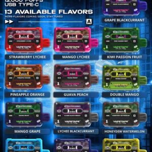 Alternative view of VAPETAPE 12000 PUFFS DISPOSABLE POD