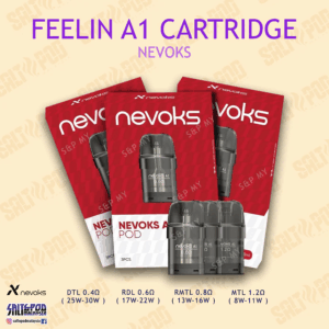 Alternative view of Nevoks A1 Pod 3ml Cartridge (3 Pcs Pack) – 0.4Ω / 0.6Ω / 0.8Ω / 1.2Ω Genuine Stock Buy Now